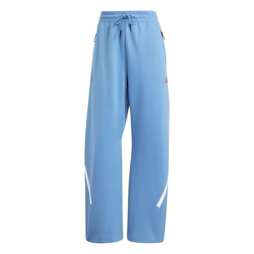 Adidas Womens/Ladies Wide Leg Tracksuit Bottoms / Blue